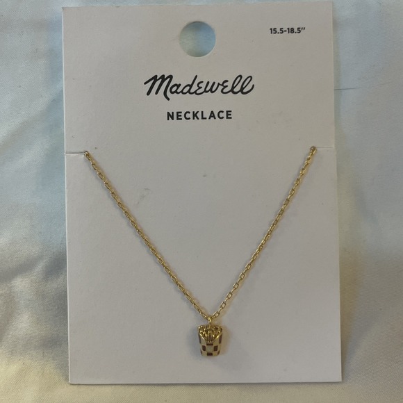 Madewell Jewelry - Madewell French Fry Gold Tone Pendant Necklace Kitschy Fast Food 15.5-18.5"
